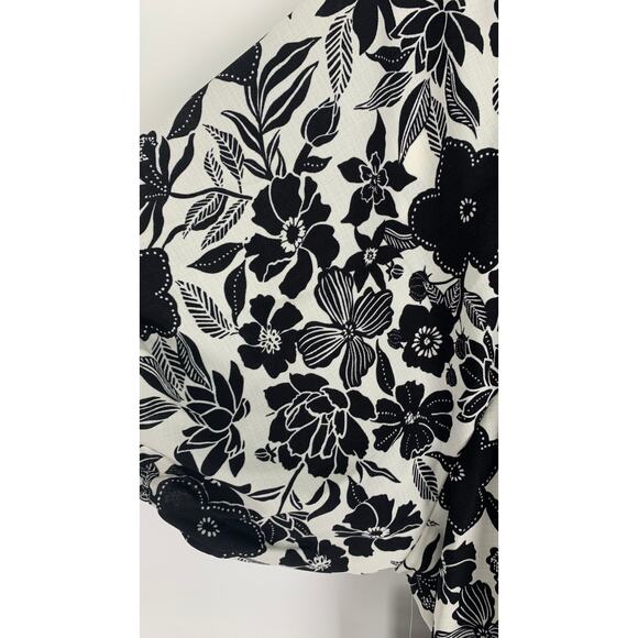 Parker & Rowe Bloom Wildly Tiered Midi Dress Womens Plus Size 3X Black White New - Picture 6 of 8